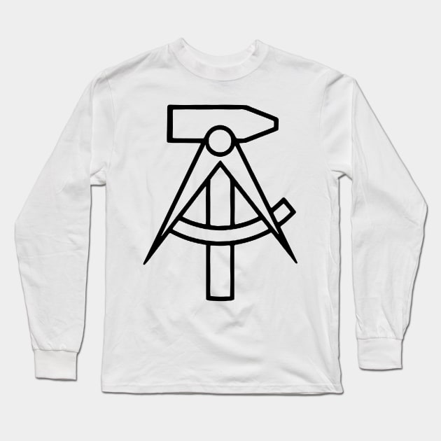 DDR GDR East Germany Emblem Hammer Transparent Long Sleeve T-Shirt by ArtFay